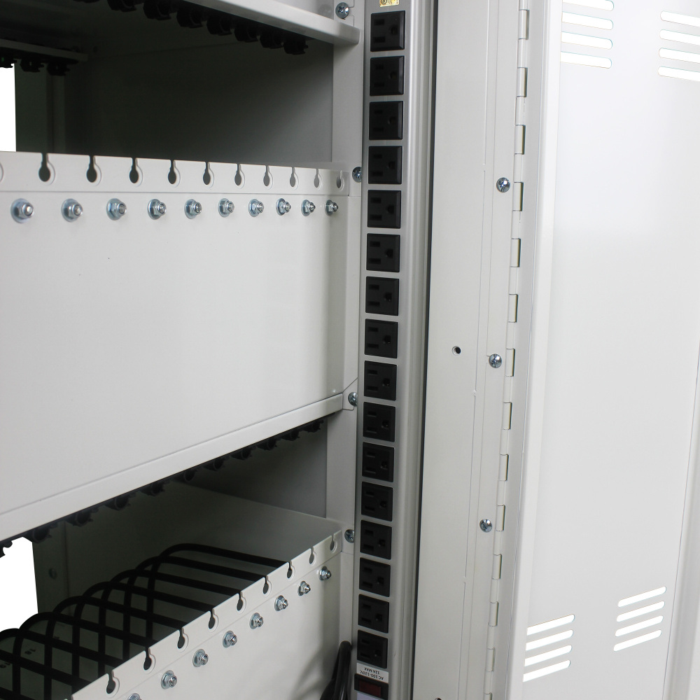 30 Devices Mobile Storage Charging Cart for Laptops with Combination Lock - White