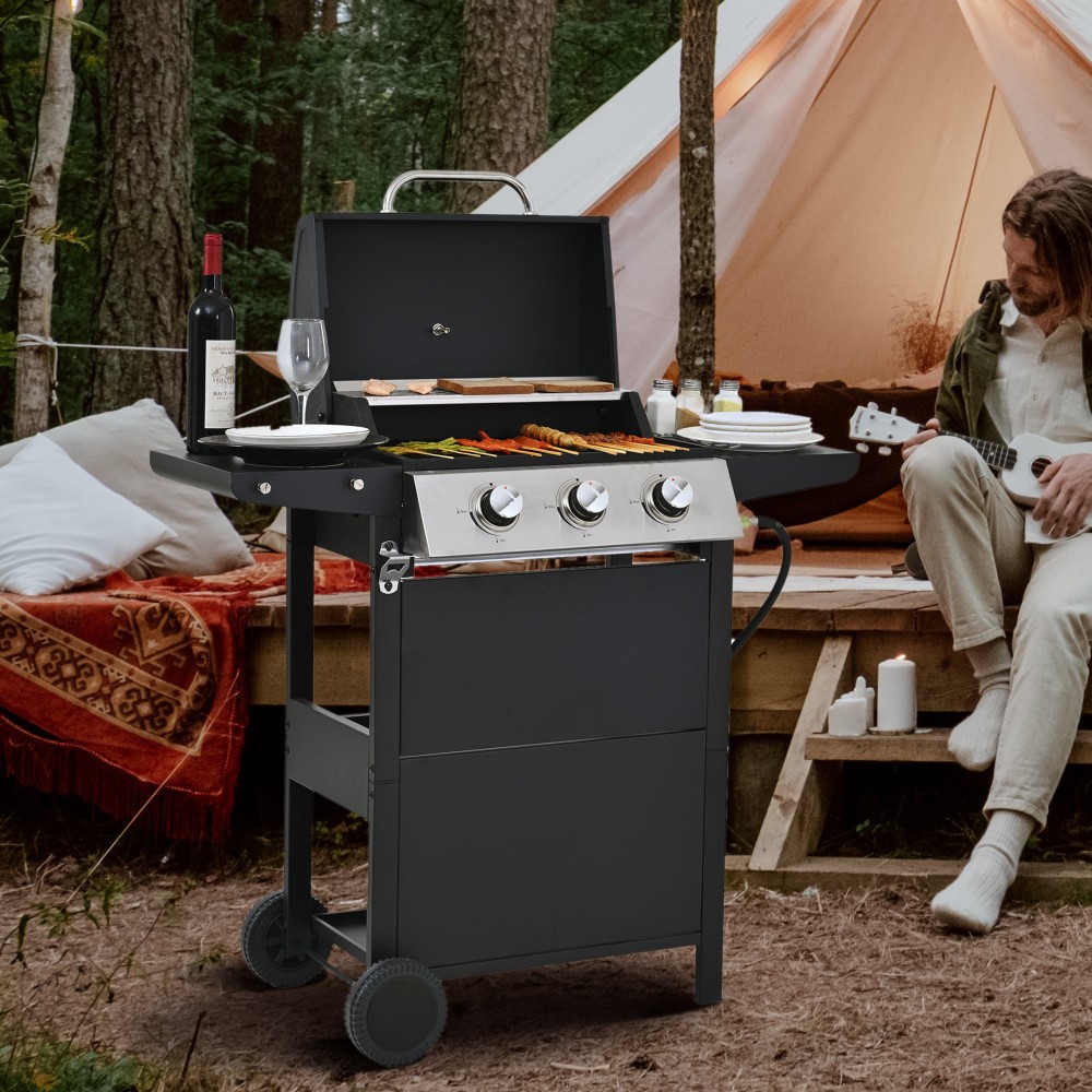 Xspracer 13-in W 3-Burner Stainless Steel Propane Gas Grill
