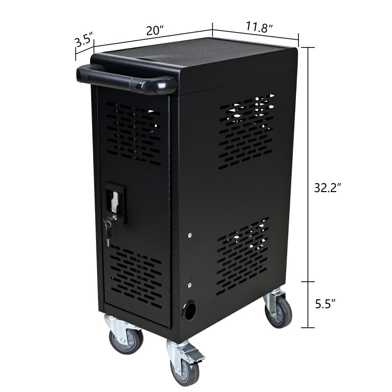 16 Devices Mobile Storage Charging Cart for Laptops with Lock