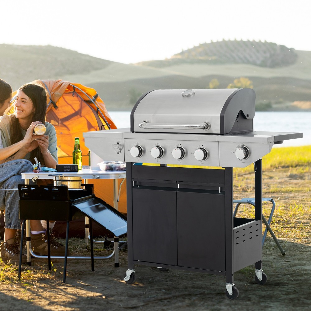 Xspracer 18-in W 4-Burner Stainless Steel Propane Gas Grill
