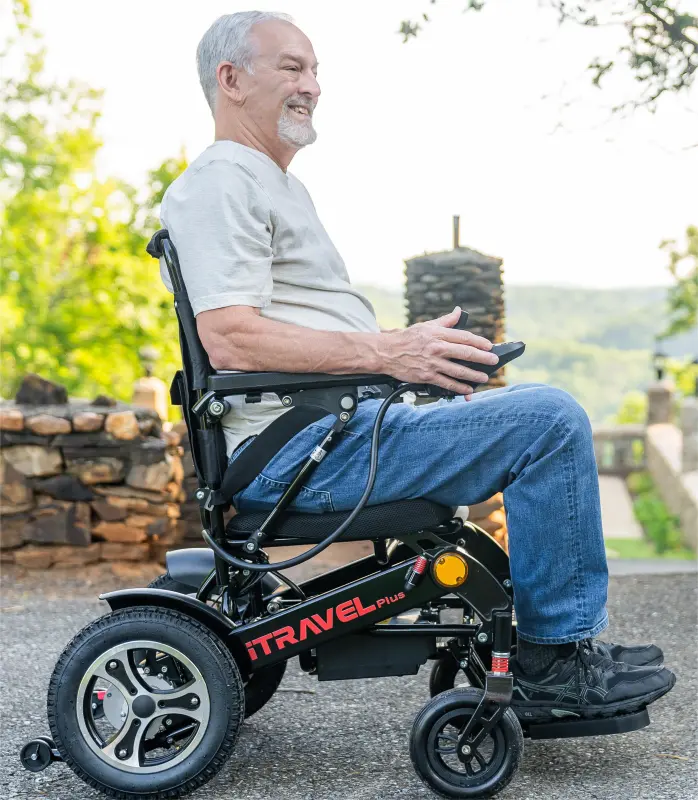 Intelligent Lightweight Foldable Electric Wheelchairs- Black