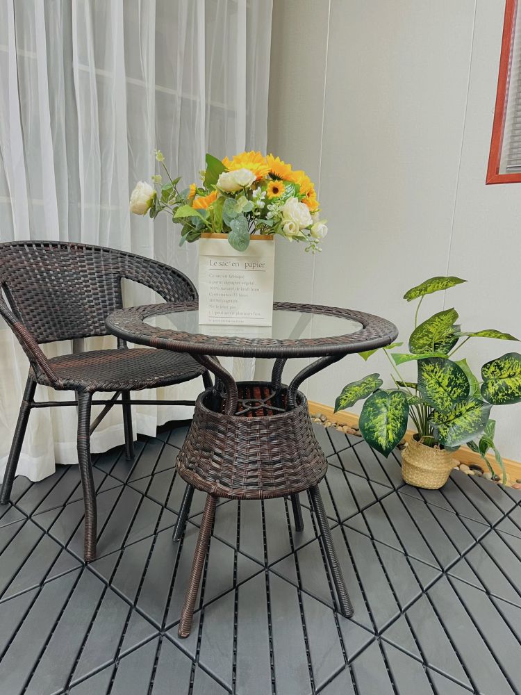 0.80-in x 11.8-in 44-Pack Dark Gray Prefinished Vinyl/Plastic Deck Tile
