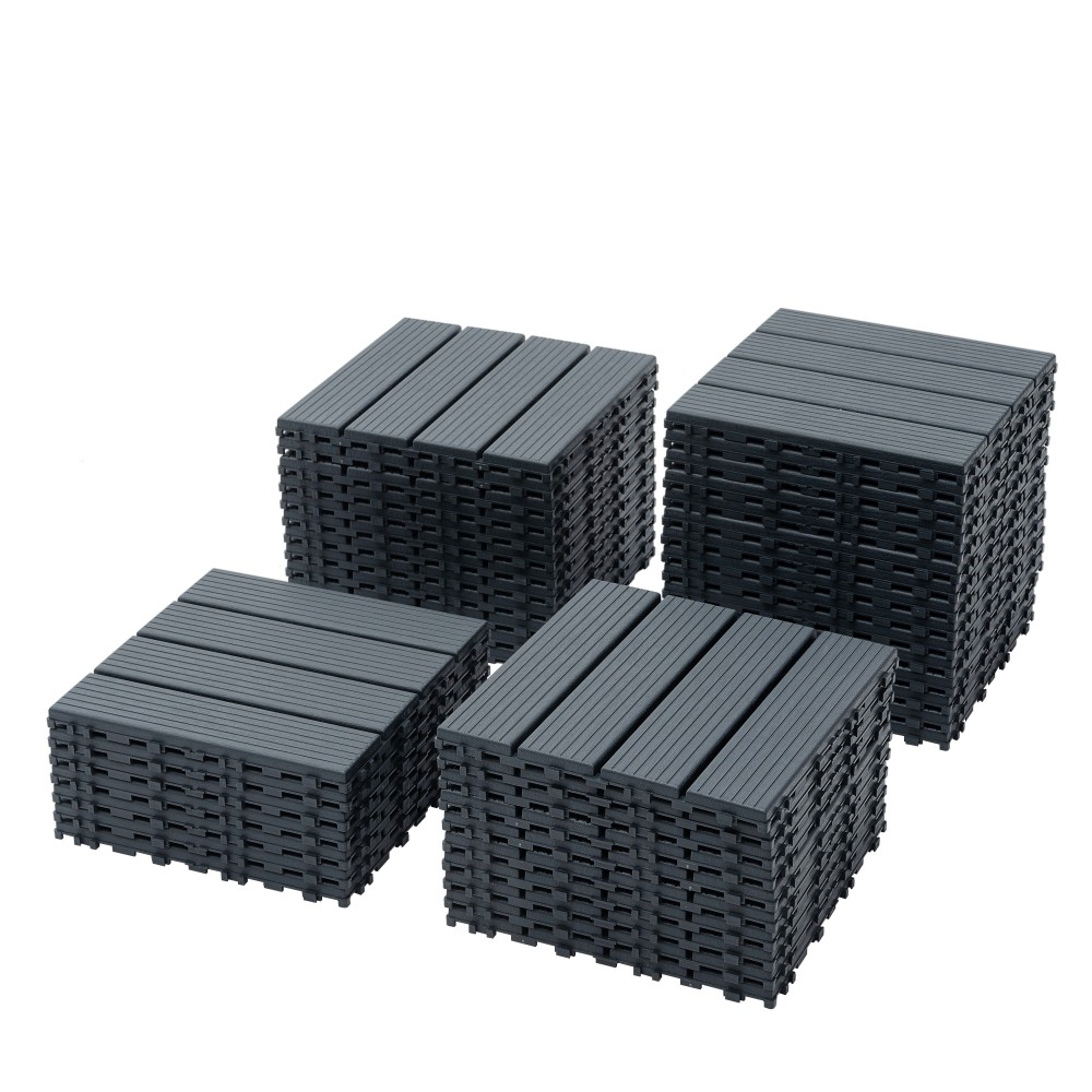 0.80-in x 11.8-in 44-Pack Dark Gray Prefinished Vinyl/Plastic Deck Tile