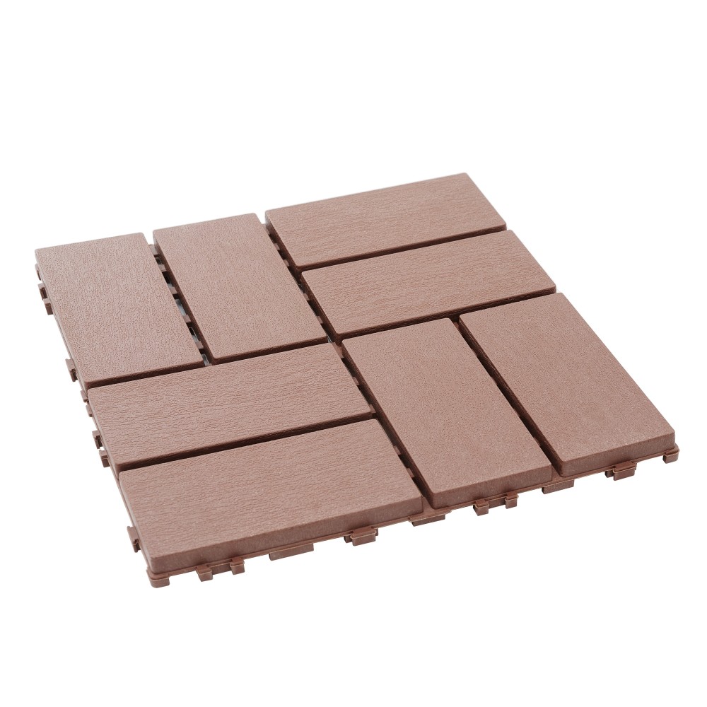 0.80-in x 11.8-in 44-Pack Dark Brown Prefinished Vinyl/Plastic Deck Tile