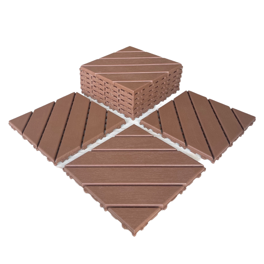 0.80-in x 11.8-in 44-Pack Dark Brown Prefinished Vinyl/Plastic Deck Tile