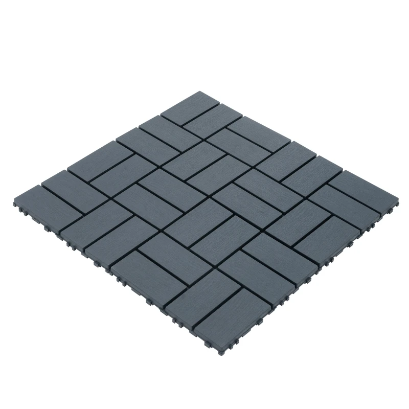 0.80-in x 11.8-in 44-Pack Dark Gray Prefinished Vinyl/Plastic Deck Tile