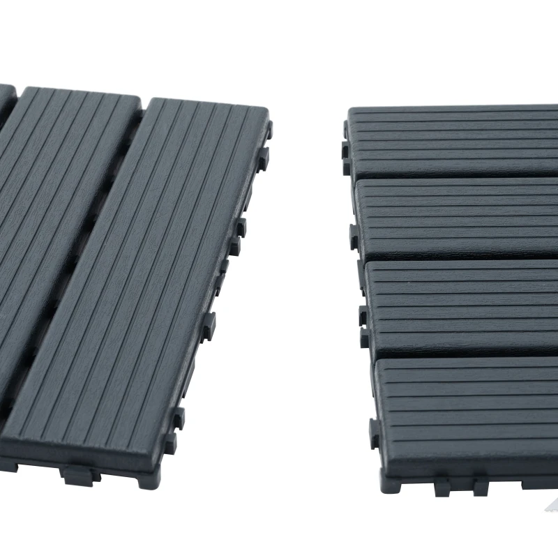 0.80-in x 11.8-in 44-Pack Dark Gray Prefinished Vinyl/Plastic Deck Tile