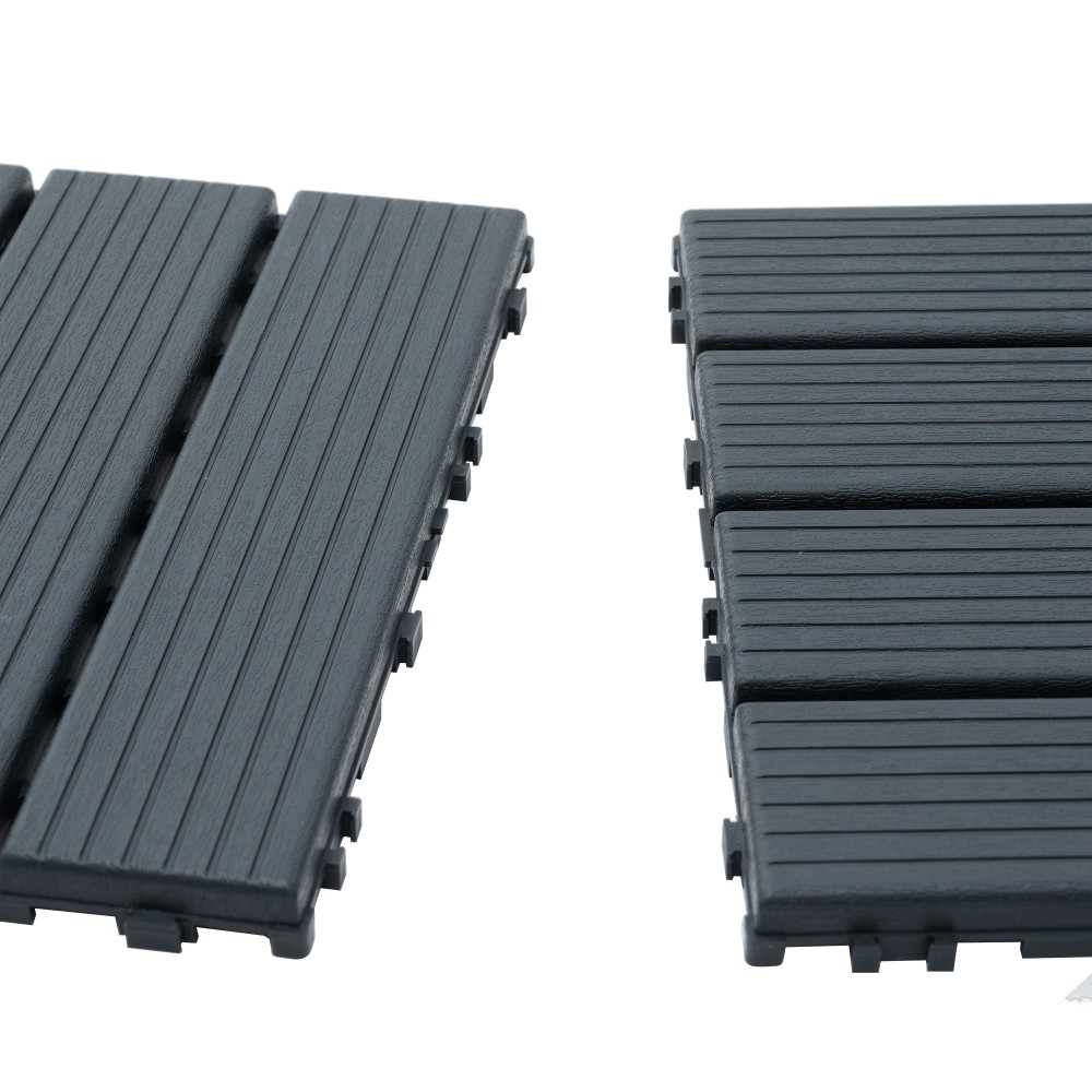 0.80-in x 11.8-in 44-Pack Dark Gray Prefinished Vinyl/Plastic Deck Tile