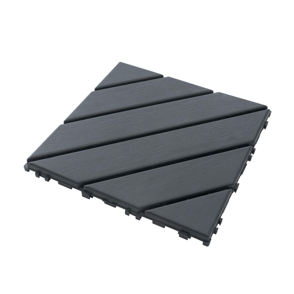 0.80-in x 11.8-in 44-Pack Dark Gray Prefinished Vinyl/Plastic Deck Tile