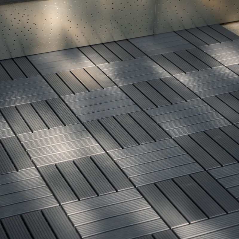 0.80-in x 11.8-in 44-Pack Dark Gray Prefinished Vinyl/Plastic Deck Tile