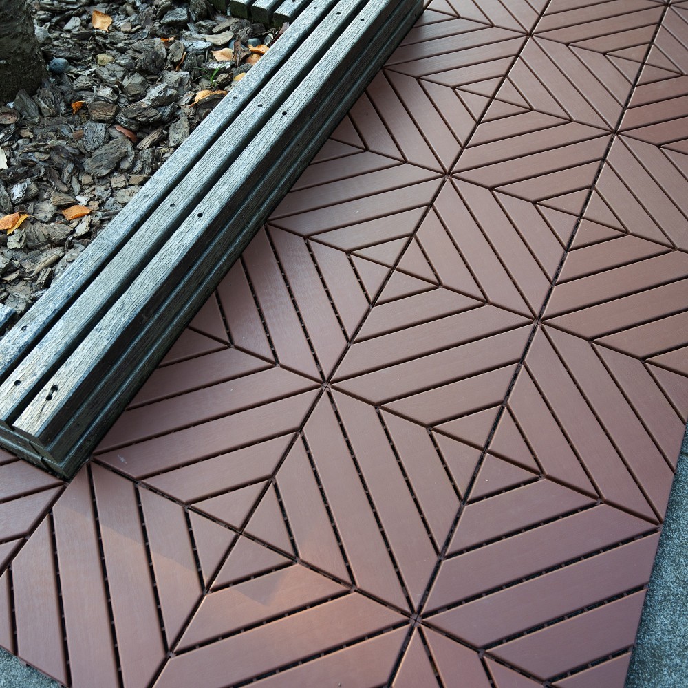 0.80-in x 11.8-in 44-Pack Dark Brown Prefinished Vinyl/Plastic Deck Tile