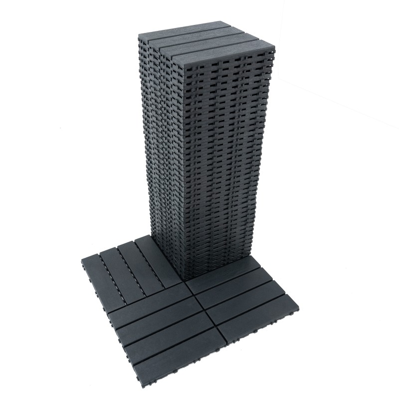 0.80-in x 11.8-in 44-Pack Dark Gray Prefinished Vinyl/Plastic Deck Tile