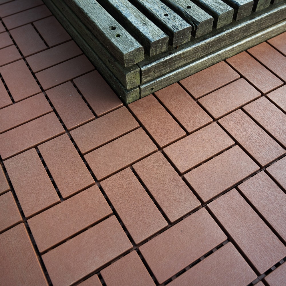 0.80-in x 11.8-in 44-Pack Dark Brown Prefinished Vinyl/Plastic Deck Tile