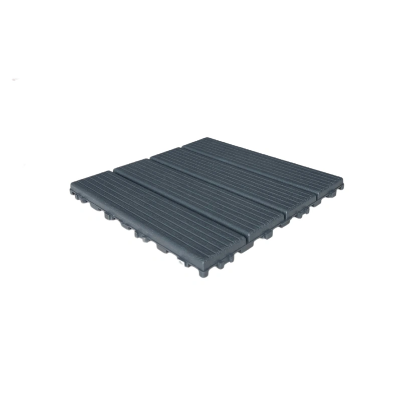 0.80-in x 11.8-in 44-Pack Dark Gray Prefinished Vinyl/Plastic Deck Tile