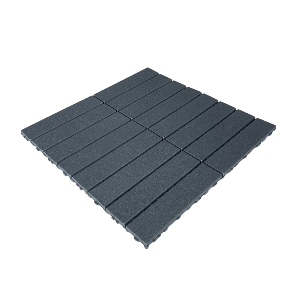0.80-in x 11.8-in 44-Pack Dark Gray Prefinished Vinyl/Plastic Deck Tile