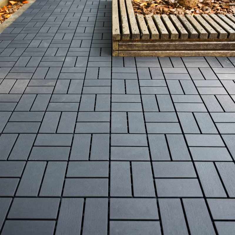 0.80-in x 11.8-in 44-Pack Dark Gray Prefinished Vinyl/Plastic Deck Tile