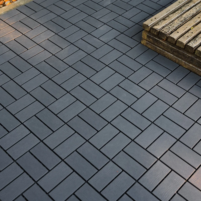 0.80-in x 11.8-in 44-Pack Dark Gray Prefinished Vinyl/Plastic Deck Tile