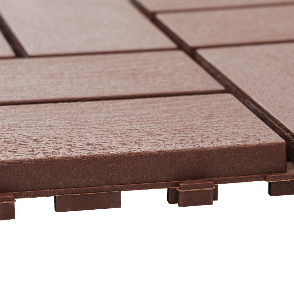 0.80-in x 11.8-in 44-Pack Dark Brown Prefinished Vinyl/Plastic Deck Tile