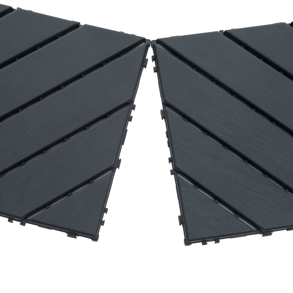 0.80-in x 11.8-in 44-Pack Dark Gray Prefinished Vinyl/Plastic Deck Tile