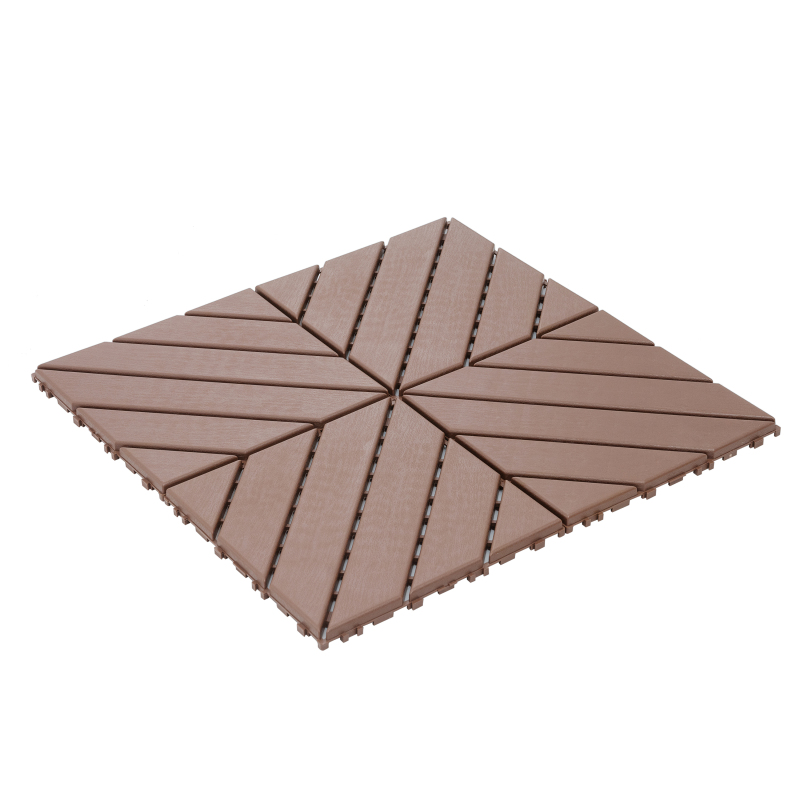 0.80-in x 11.8-in 44-Pack Dark Brown Prefinished Vinyl/Plastic Deck Tile