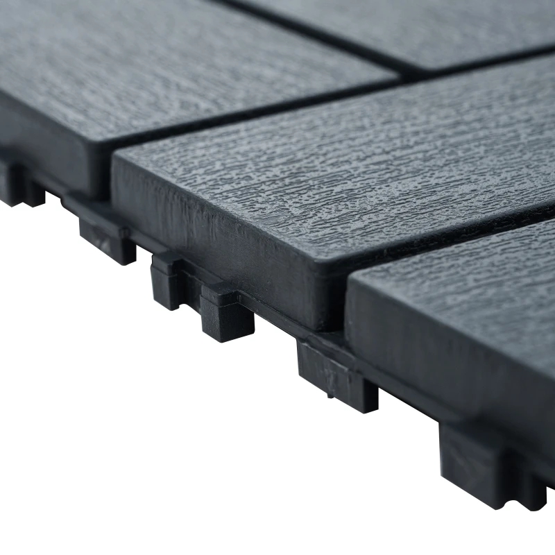 0.80-in x 11.8-in 44-Pack Dark Gray Prefinished Vinyl/Plastic Deck Tile