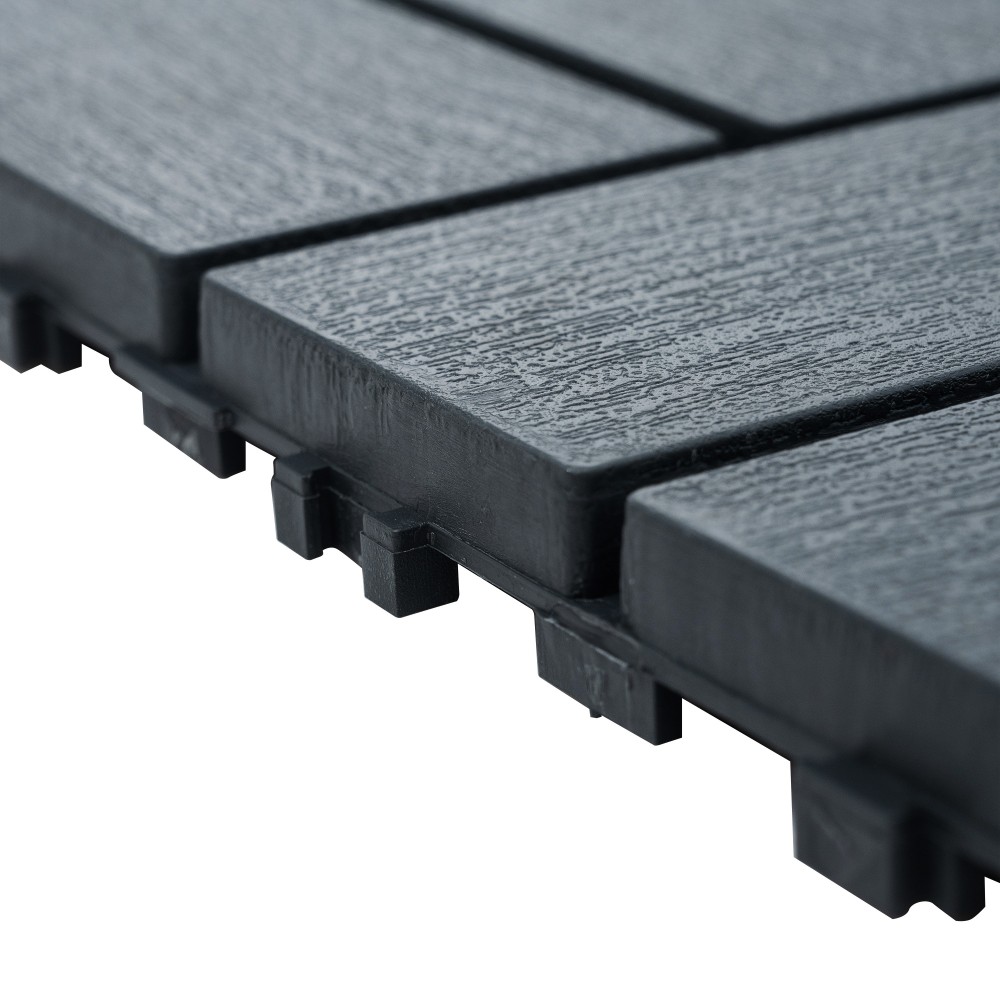 0.80-in x 11.8-in 44-Pack Dark Gray Prefinished Vinyl/Plastic Deck Tile