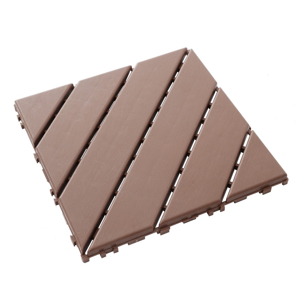 0.80-in x 11.8-in 44-Pack Dark Brown Prefinished Vinyl/Plastic Deck Tile
