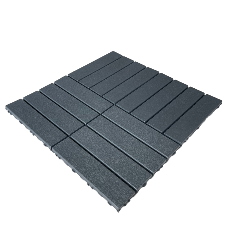 0.80-in x 11.8-in 44-Pack Dark Gray Prefinished Vinyl/Plastic Deck Tile