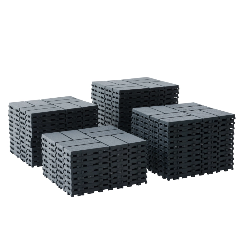 0.80-in x 11.8-in 44-Pack Dark Gray Prefinished Vinyl/Plastic Deck Tile