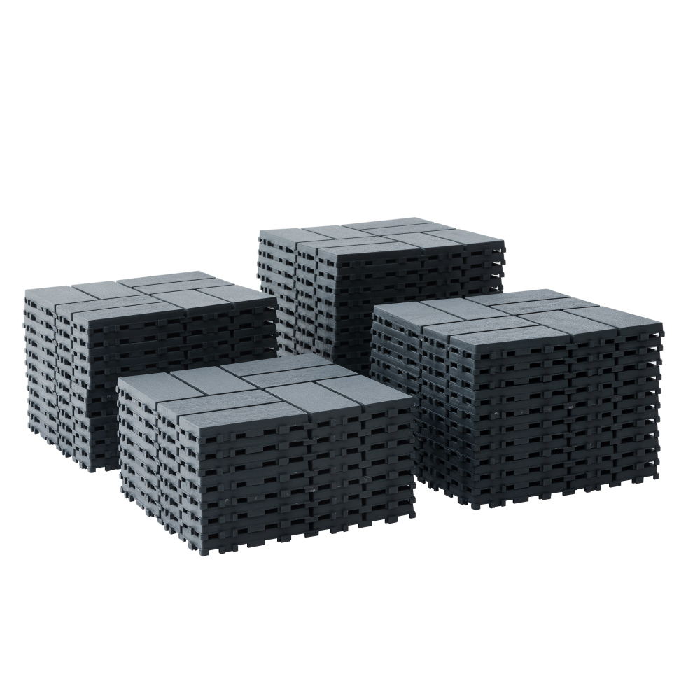 0.80-in x 11.8-in 44-Pack Dark Gray Prefinished Vinyl/Plastic Deck Tile