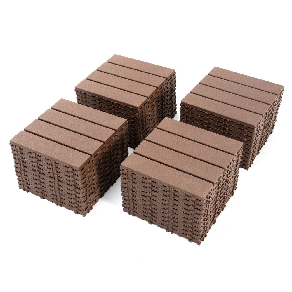 0.80-in x 11.8-in 44-Pack Dark Gray Prefinished Vinyl/Plastic Deck Tile