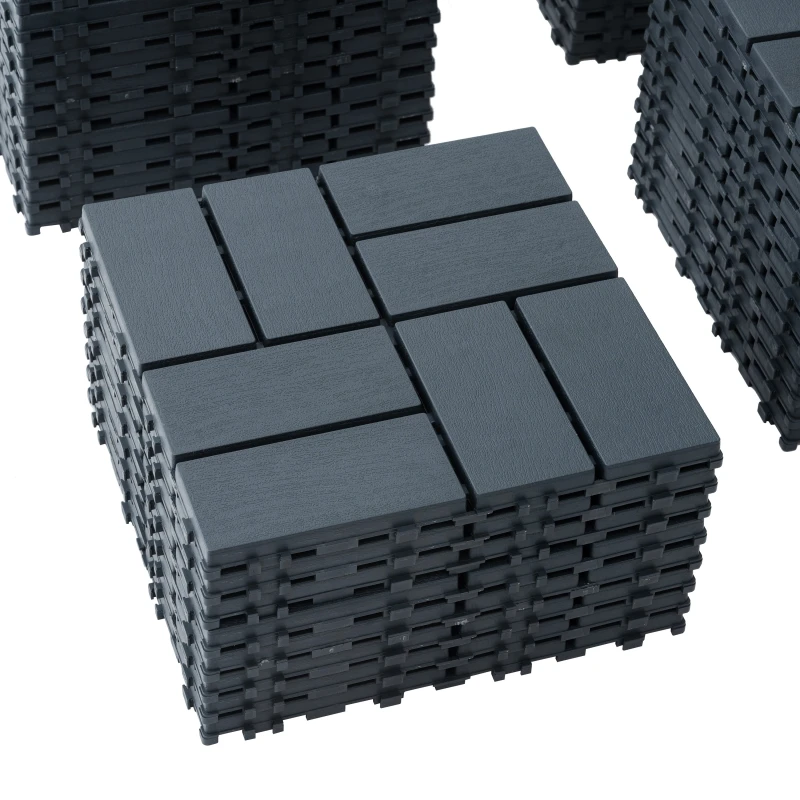 0.80-in x 11.8-in 44-Pack Dark Gray Prefinished Vinyl/Plastic Deck Tile