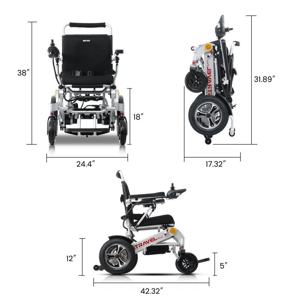Intelligent Lightweight Foldable Electric Wheelchairs- Sliver