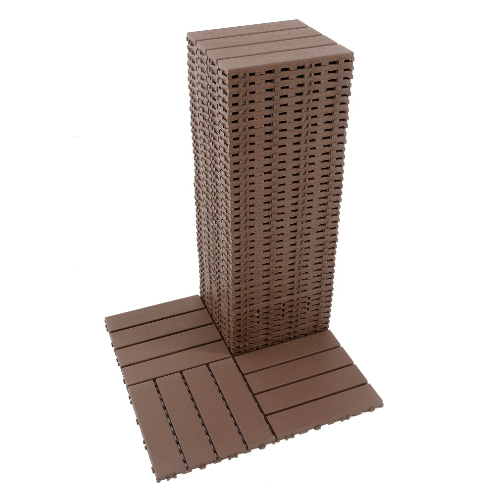 0.80-in x 11.8-in 44-Pack Dark Gray Prefinished Vinyl/Plastic Deck Tile