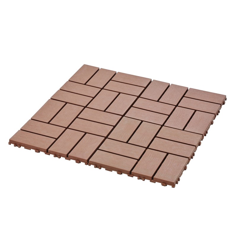 0.80-in x 11.8-in 44-Pack Dark Brown Prefinished Vinyl/Plastic Deck Tile