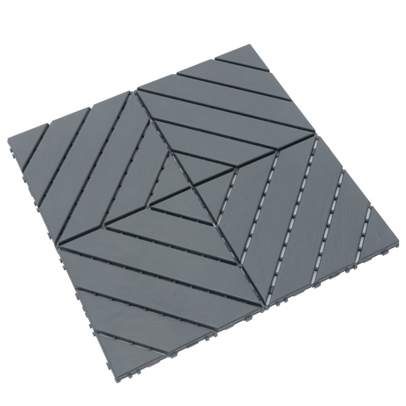 0.80-in x 11.8-in 44-Pack Dark Gray Prefinished Vinyl/Plastic Deck Tile