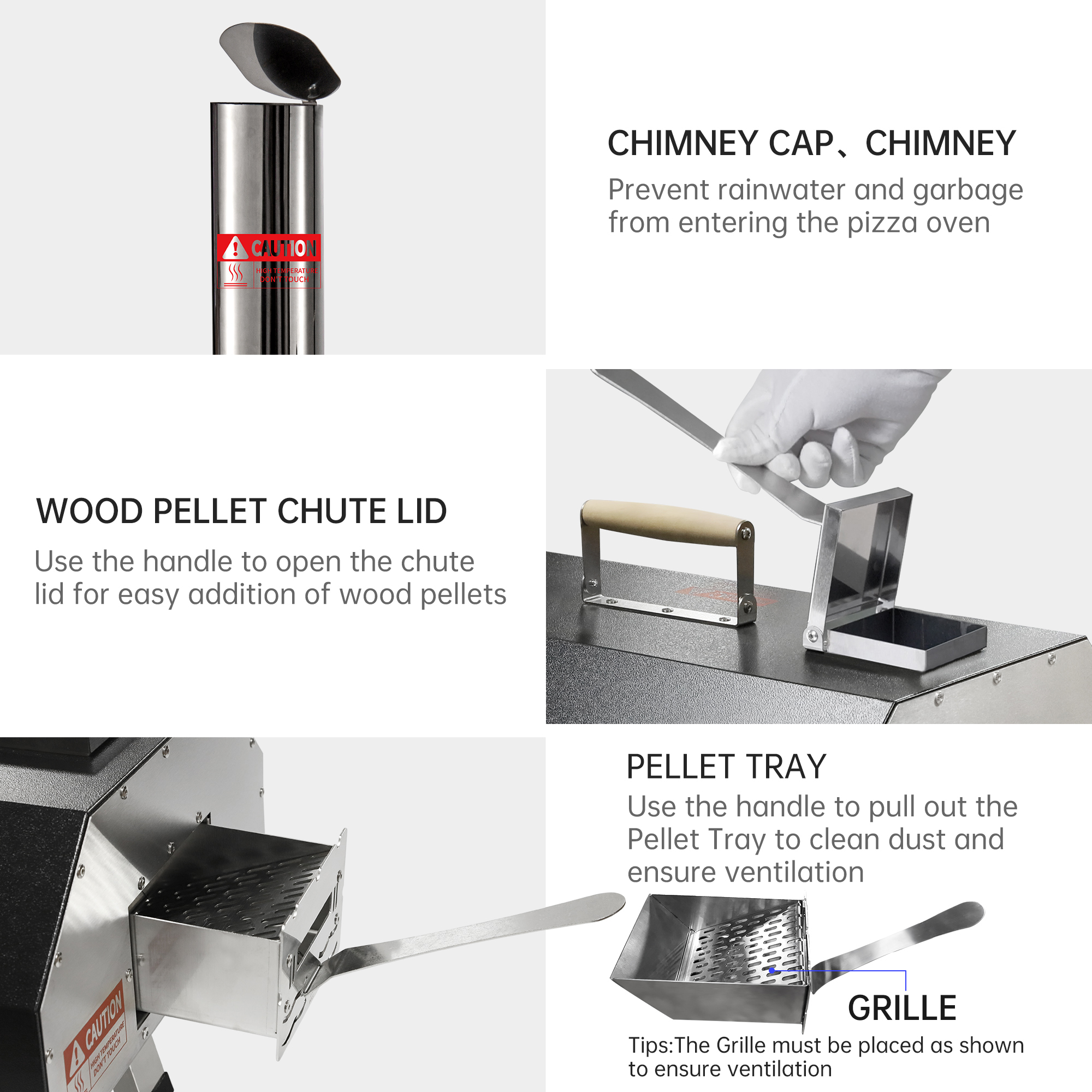 Xspracer Stainless Steel Wood Fired Outdoor Pizza Oven