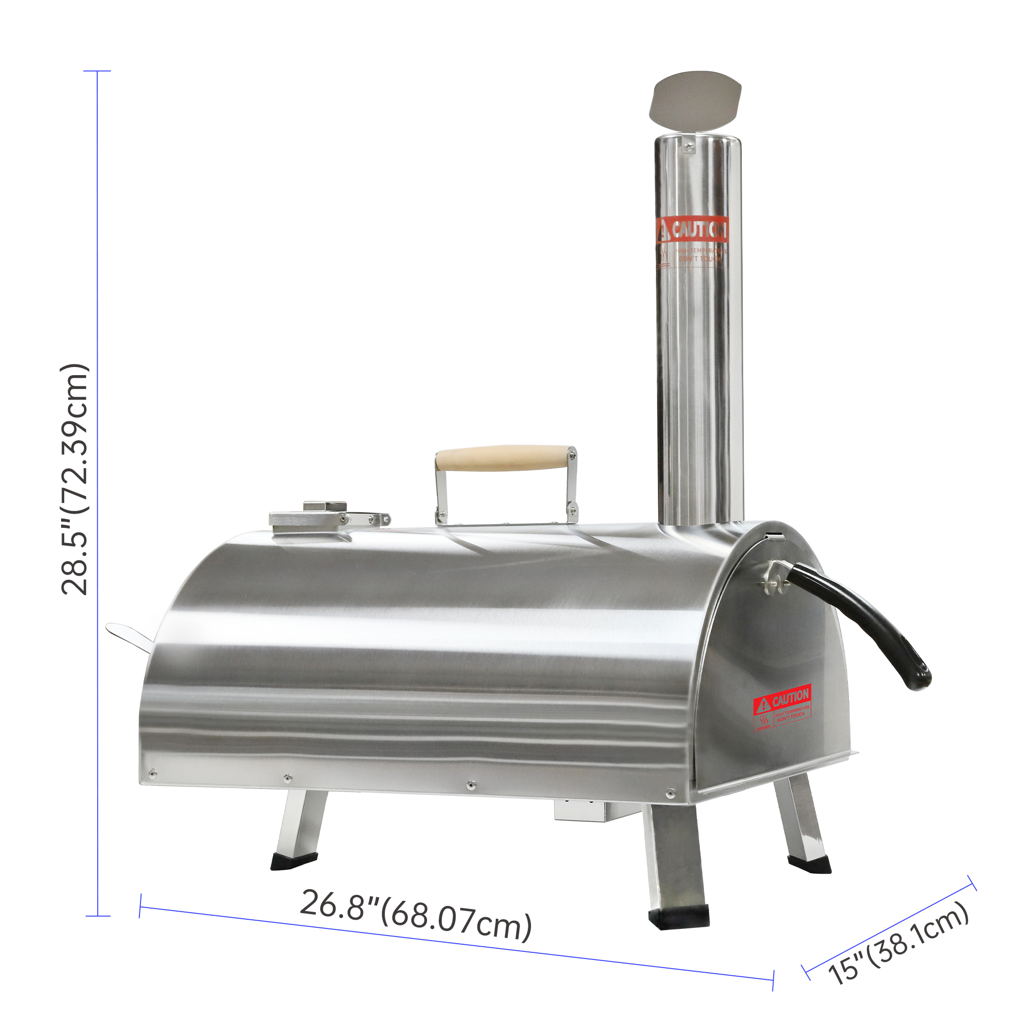 Xspracer Stainless Steel Wood Fired Outdoor Pizza Oven