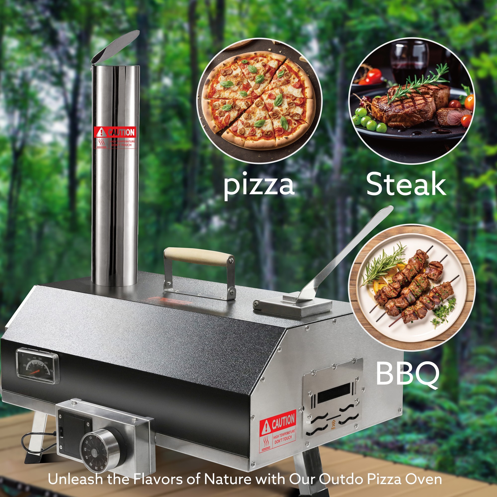 Xspracer Stainless Steel Wood Fired Outdoor Pizza Oven