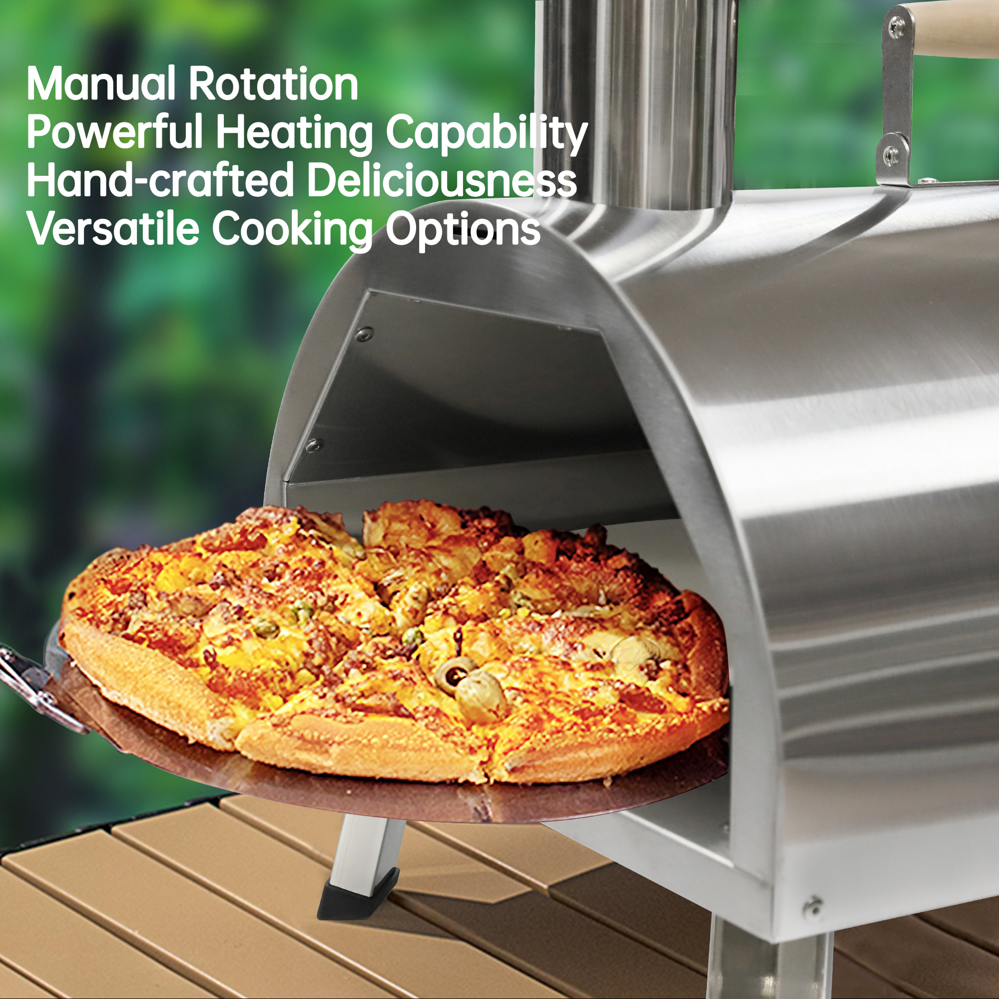 Xspracer Stainless Steel Wood Fired Outdoor Pizza Oven