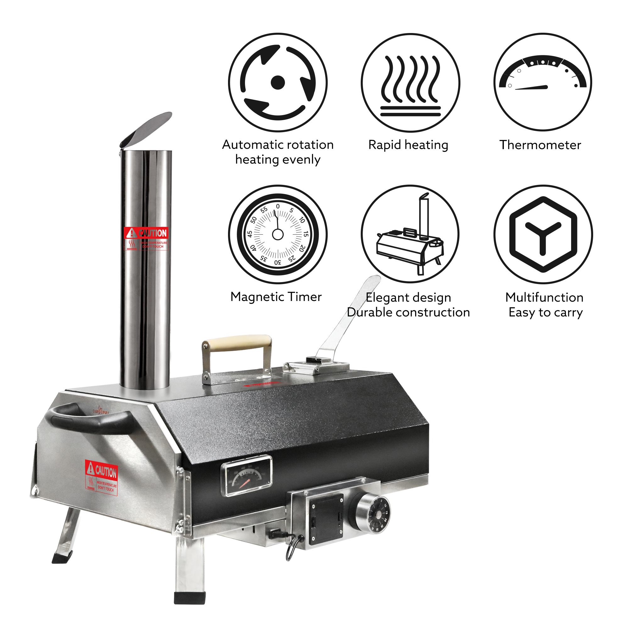 Xspracer Stainless Steel Wood Fired Outdoor Pizza Oven