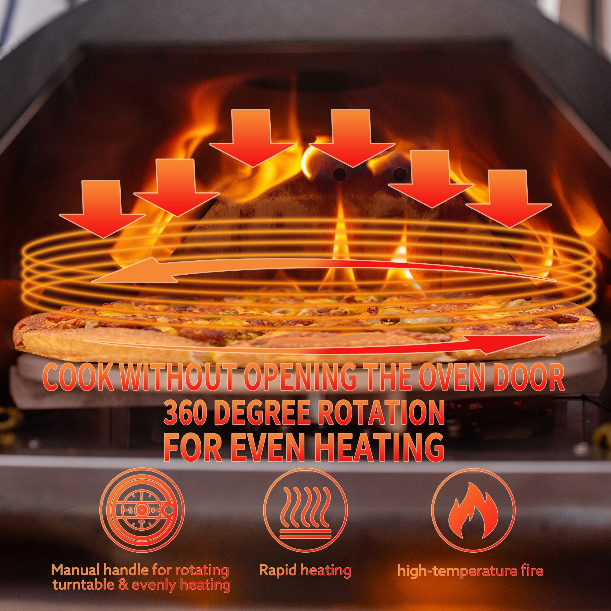Xspracer Stainless Steel Wood Fired Outdoor Pizza Oven