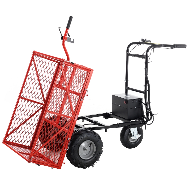 6-cu ft Electric Power Cart Utility Yard Cart with 500 lbs Load Capacity and Brushless Motor System