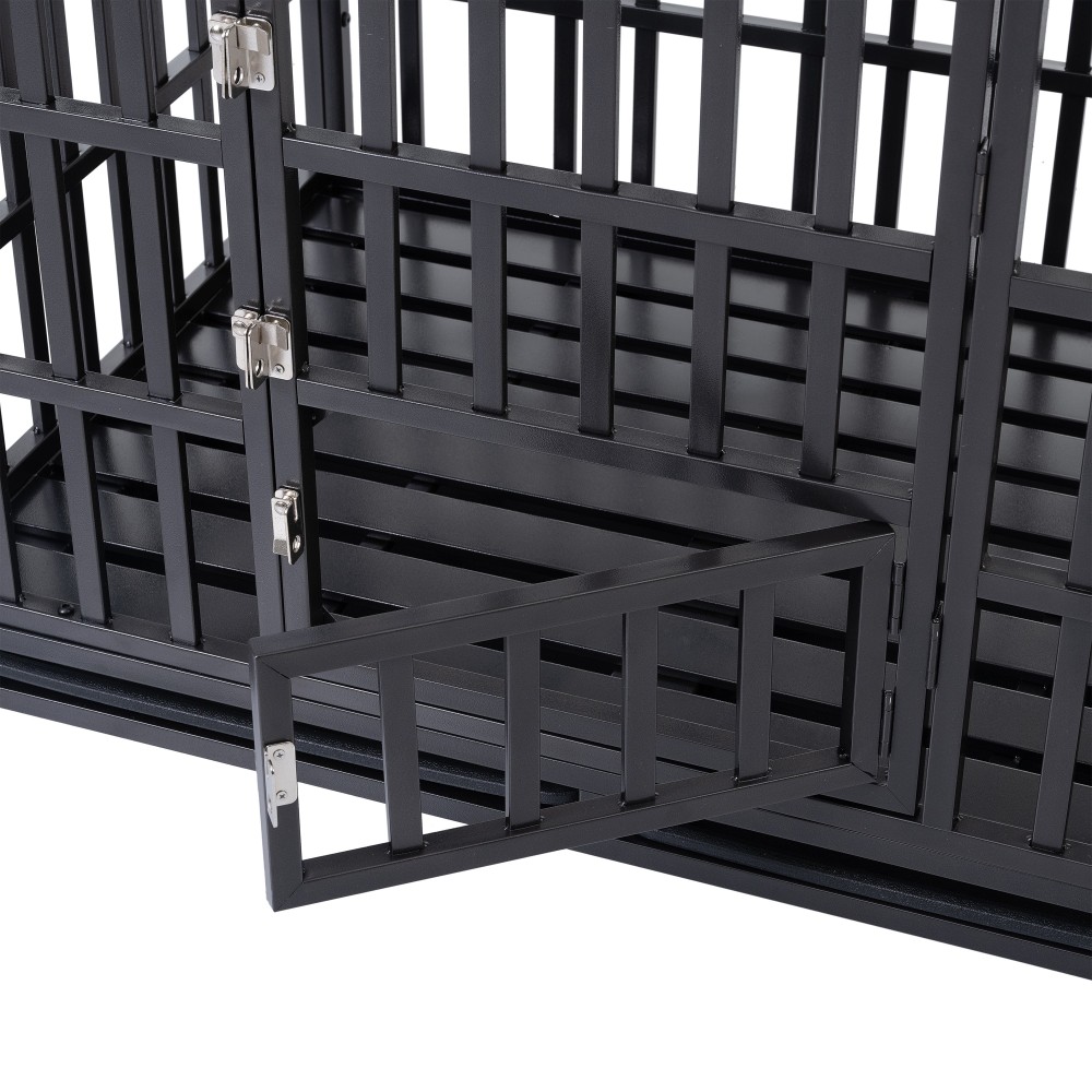 43-in Carbon Steel Dog Crate with Wheels
