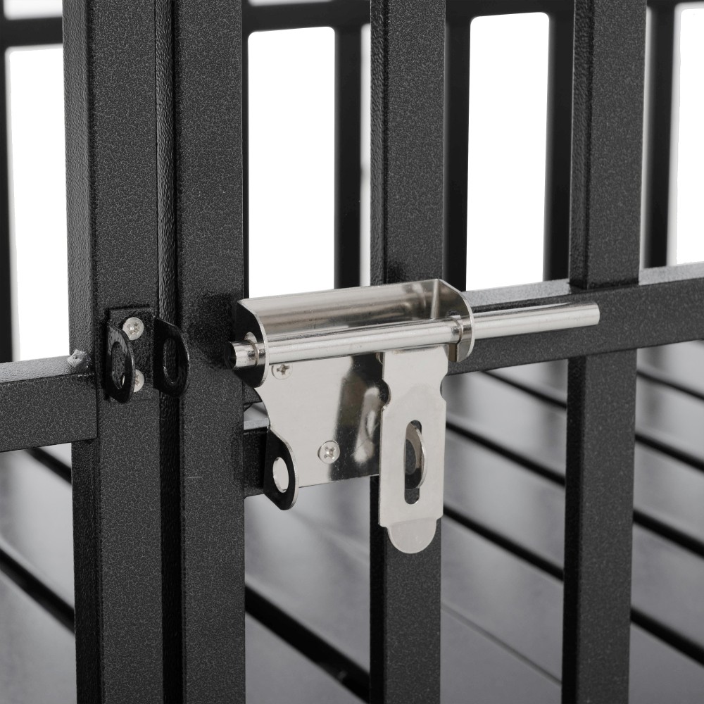 52-in Carbon Steel Dog Crate with Wheels and Roof