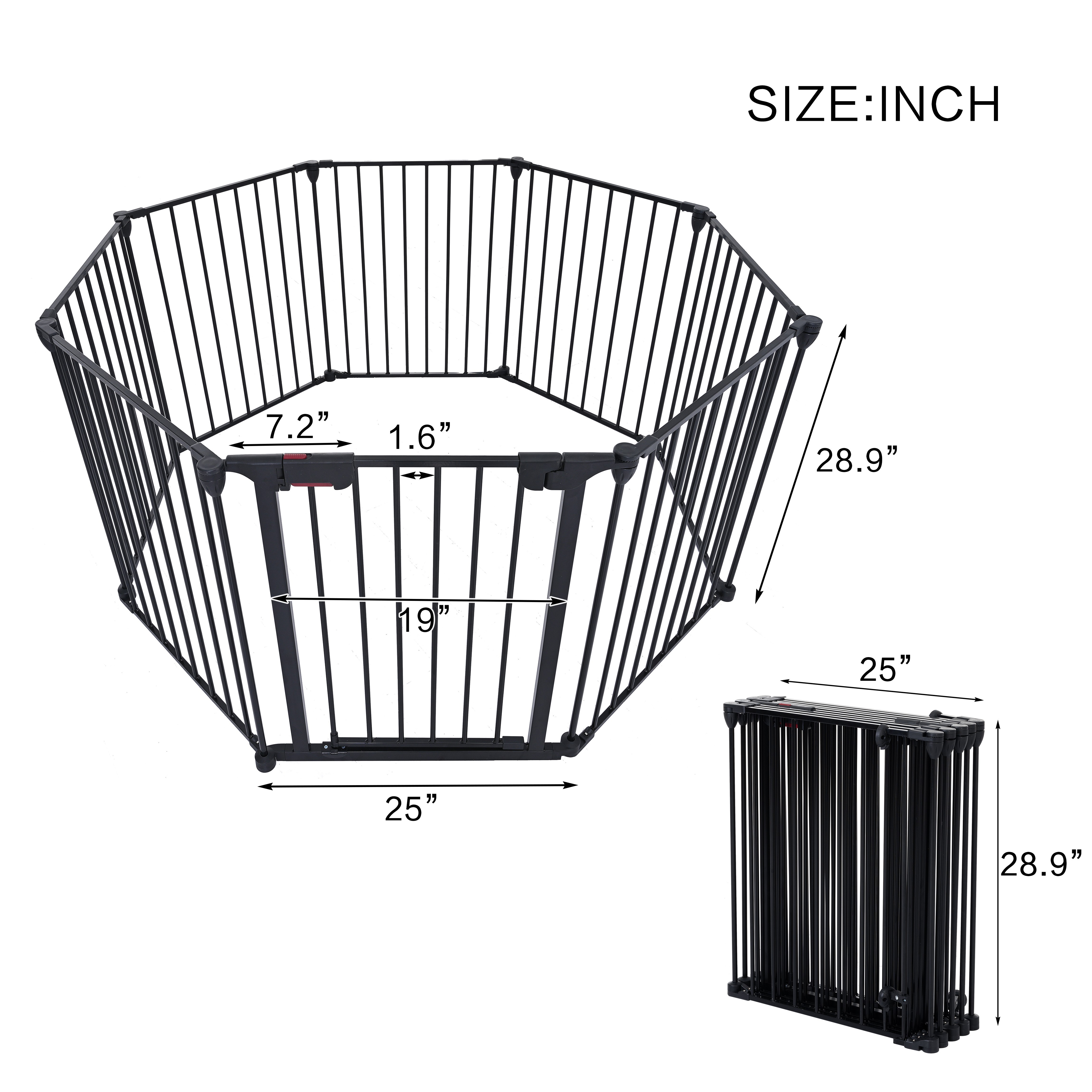 Adjustable 6 Panel Safety Gate