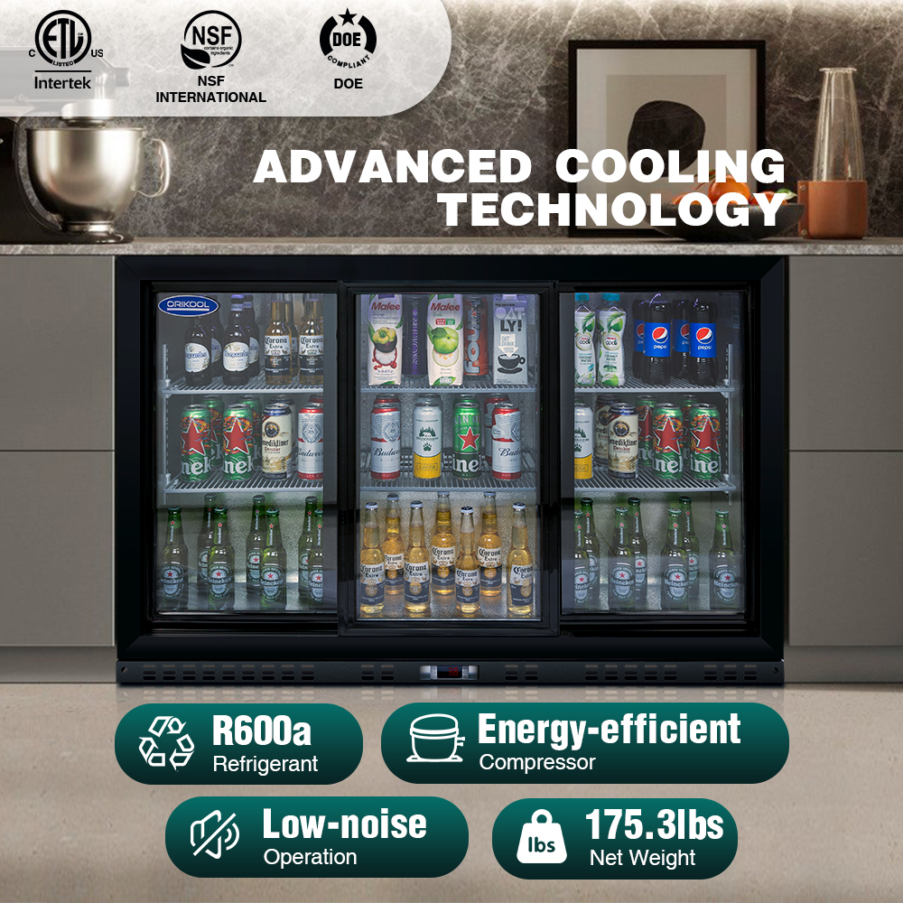 53-in W 480-Can Capacity Aluminium Built-In/Freestanding Beverage Refrigerator with Glass Door