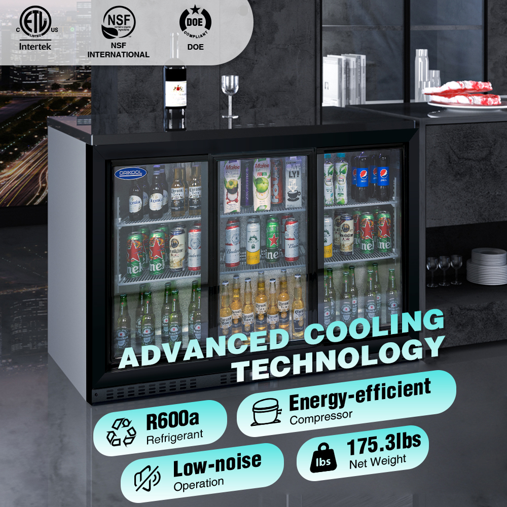 53-in W 480-Can Capacity Aluminium Built-In/Freestanding Beverage Refrigerator with Glass Door