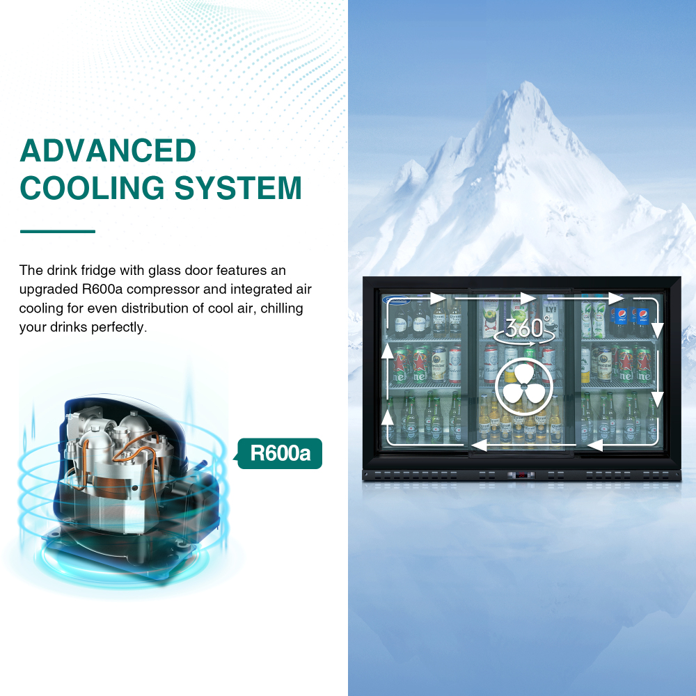 53-in W 480-Can Capacity Aluminium Built-In/Freestanding Beverage Refrigerator with Glass Door