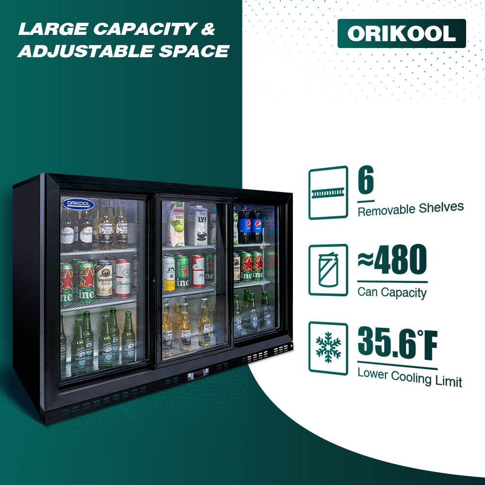 53-in W 480-Can Capacity Aluminium Built-In/Freestanding Beverage Refrigerator with Glass Door